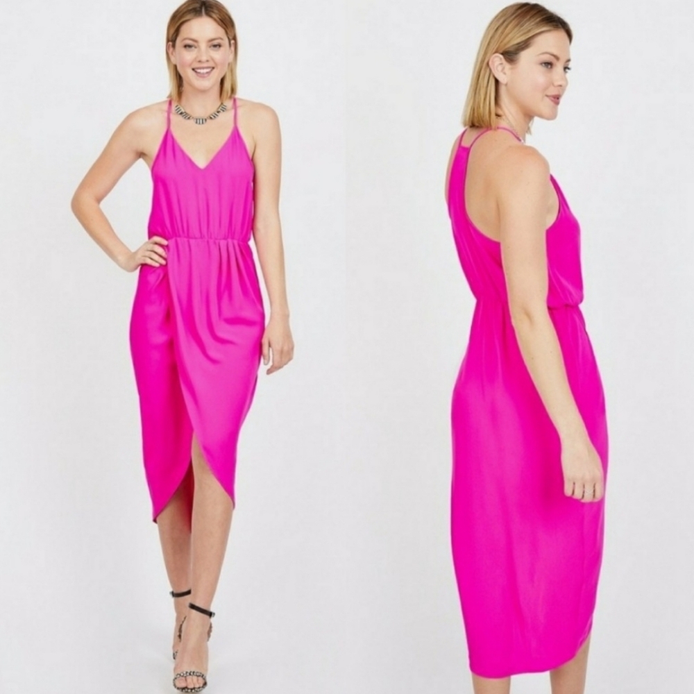 Amanda Uprichard × Le Tote Large Hot Pink Tulip Strappy Dress - Picture 10 of 10